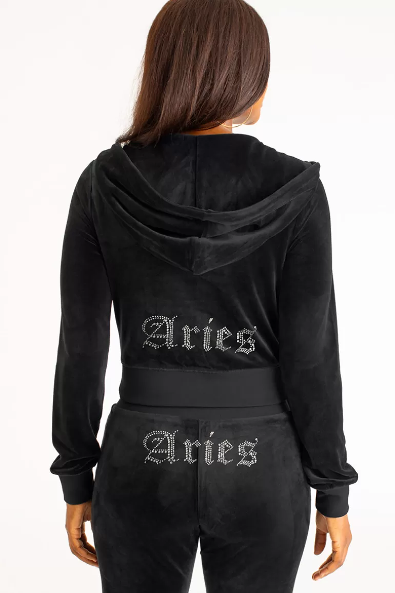 Aries Big Bling Velour Hoodie | Juicy Couture Sale