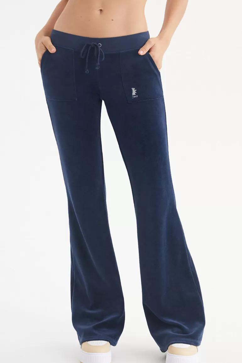 Hollywood Scottie Snap Pocket Träningsbyxor I Bomull I Velour | Juicy Couture Fashion