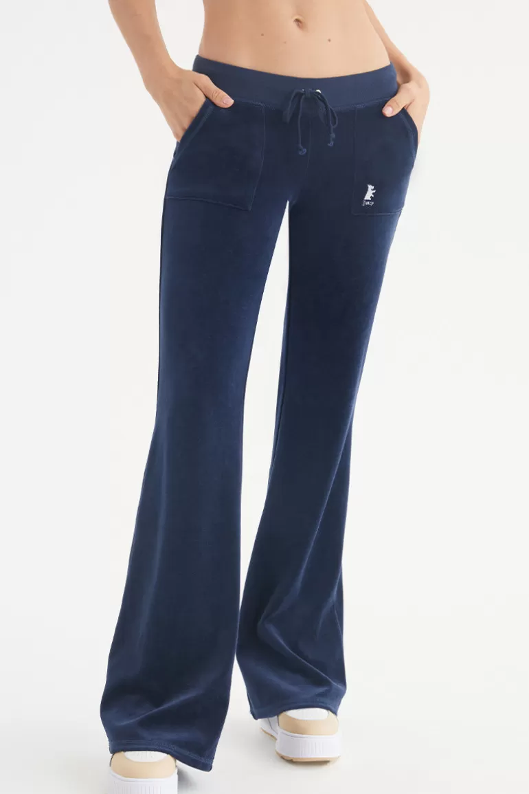 Hollywood Scottie Snap Pocket Träningsbyxor I Bomull I Velour | Juicy Couture Fashion
