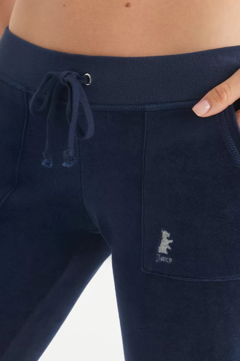 Hollywood Scottie Snap Pocket Träningsbyxor I Bomull I Velour | Juicy Couture Fashion