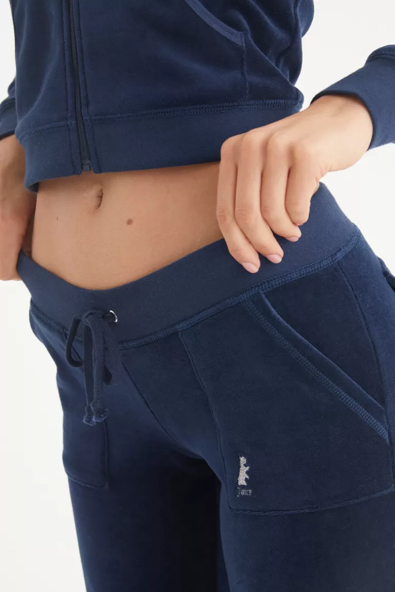 Hollywood Scottie Snap Pocket Träningsbyxor I Bomull I Velour | Juicy Couture Fashion