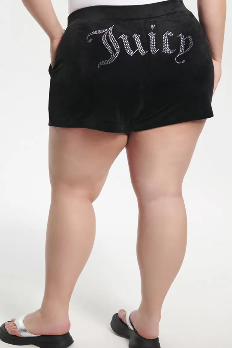 Plus-Size Big Bling Velour Shorts | Juicy Couture Cheap