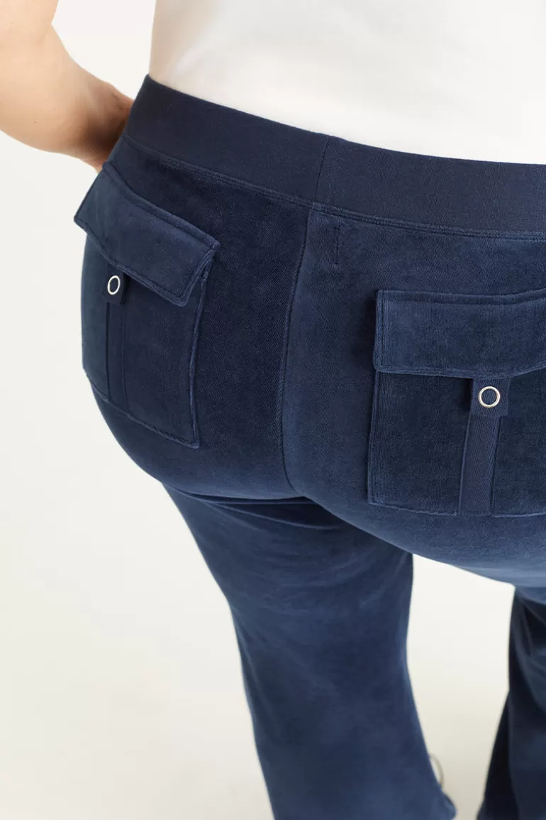 Plus-Size Hollywood Scottie Snap Pocket Träningsbyxor I Bomull I Velour | Juicy Couture New