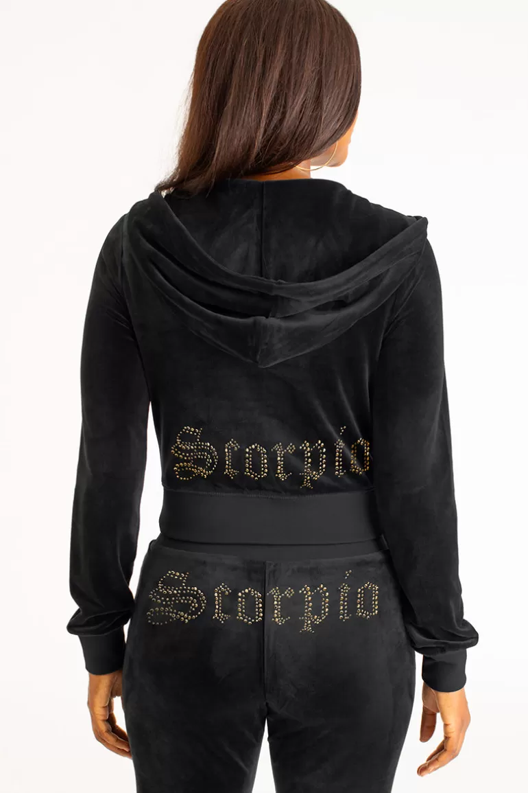 Scorpio Big Bling Velour Hoodie | Juicy Couture Store